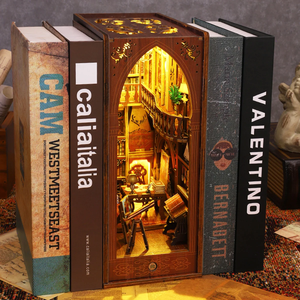 Hamaileon Wooden <strong>Mini</strong> <strong>DIY</strong> <strong>Book</strong> Nook Kit 3D Puzzle Bookend Bookshelf Insert Decor Assembly Model Library <strong>Book</strong> for Kids - Product Image 6