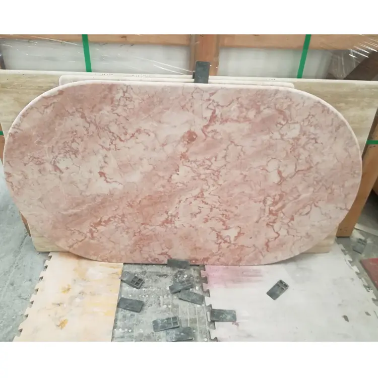 Suelo de piedra de mármol para decoración de baño, azulejo de losa grande para decoración de granito, mármol rosa vene artesanal