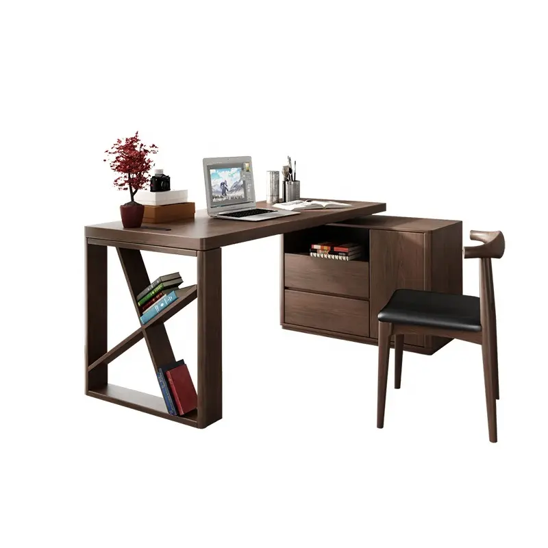 Jieshi, gran oferta, muebles de oficina en casa, escritorio de ordenador extraíble de madera con gabinete lateral