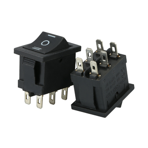 3ポジションオンオフ3ウェイ10AプレスボタンロッカースイッチPA66ブルーランプカラーMax 250VAC - Product Image 1