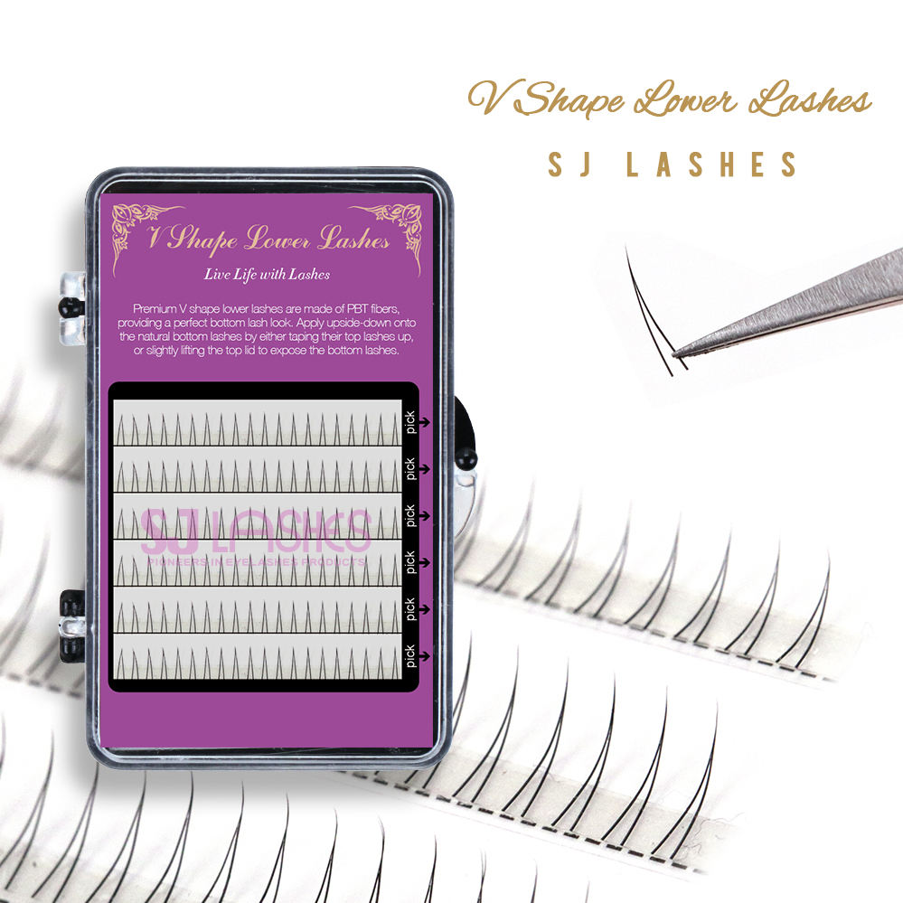 V forme inférieure cils