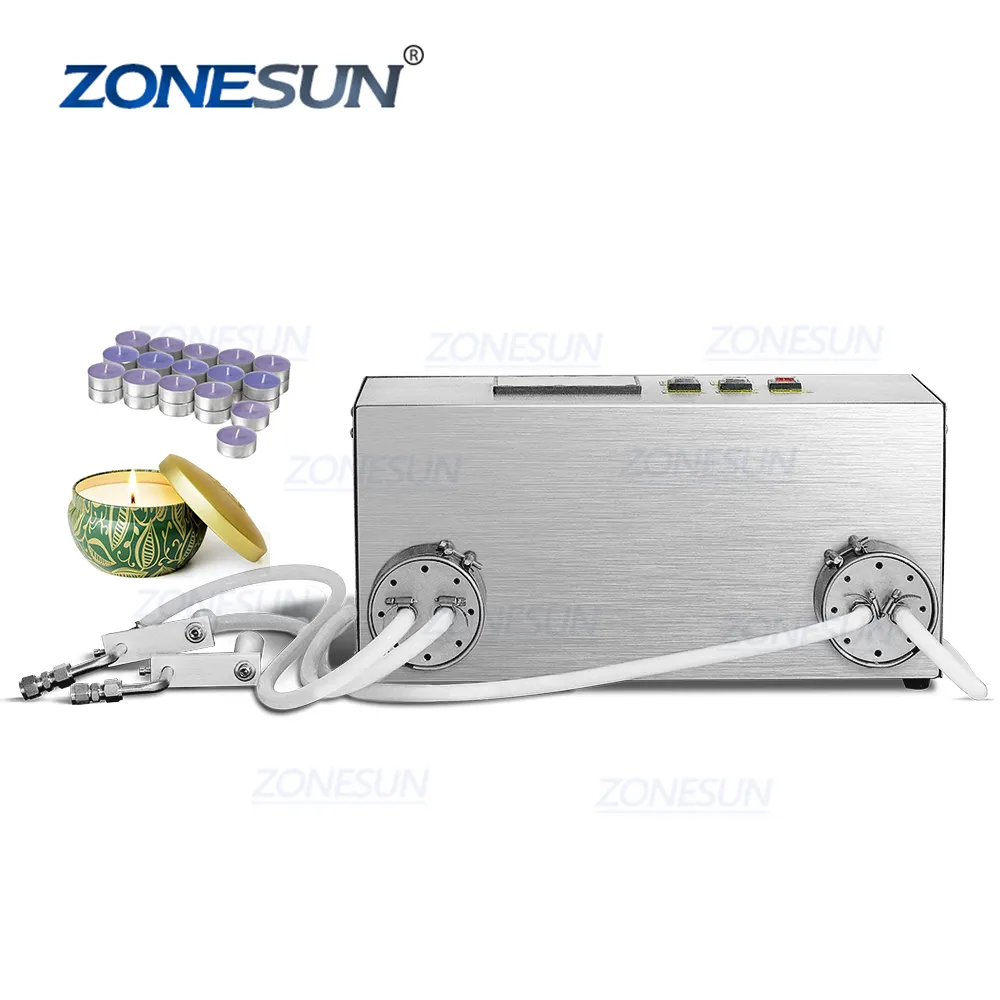 ZONESUN ZS-GTCD2A Semi-automatic Gear Pump Tea Light Hot Paraffin Paste Heated Candle Wax Pouring Filling Machine