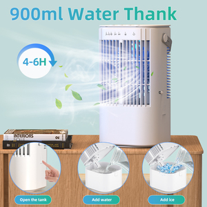便携式3合1塑料空气冷却器风扇，带彩灯加湿器3速USB交流电源，用于汽车室外房车使用迷你风扇 - Product Image 6