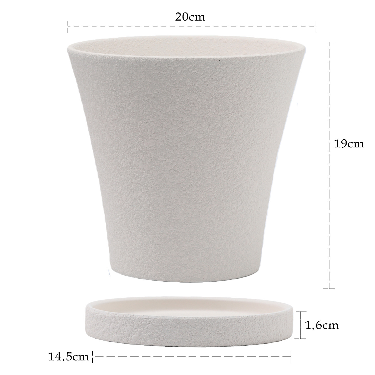 Lean round bisque clay slip-textured surface-2019 cm