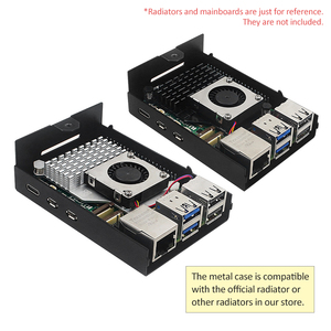 <strong>Raspberry</strong> <strong>Pi</strong> 5 Aluminum Alloy Shell Protective Shell Black Metal <strong>Case</strong> for Rpi 5th Compatible with Cooling Fan and Radiator - Product Image 4