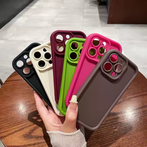 卸売低価格キャンディカラーソフトTPU携帯電話ケースiPhone用16 15 14 13 12 17 Pro Max Plusレンズ保護バックカバー - Product Image 2