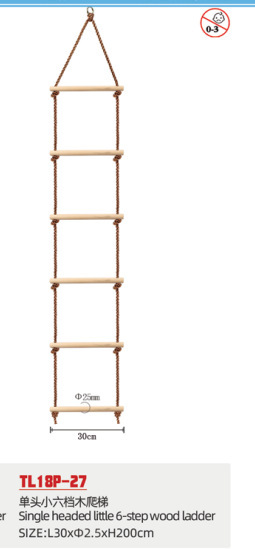 Escalera de madera multiusos, individual, pequeña, de seis peldaños.