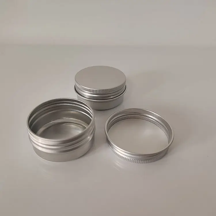 Kotak logam tutup sekrup bulat personalisasi wadah penyimpanan permen karet Lip Balm kaleng Aluminium untuk hadiah