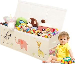 子供用のおもちゃ箱特大の装飾的な折りたたみ式おもちゃ収納ボックス、蓋付き、おもちゃのオーガナイザーと収納 - Product Image 1