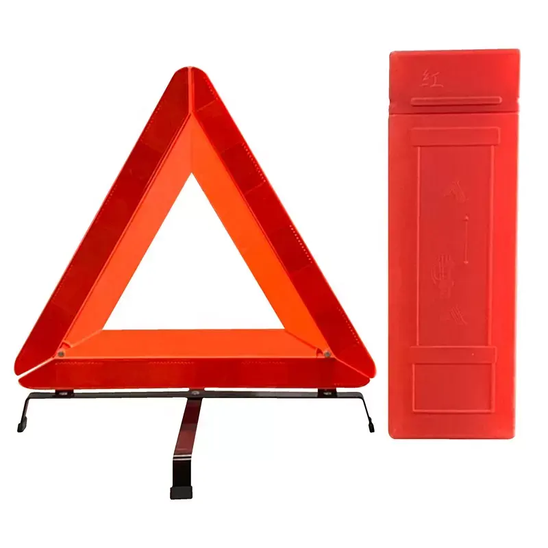 Triângulo de aviso dobrável reflexivo, alta qualidade, sinal de acidente barato na noite E-MARK