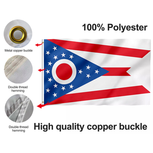 Promotional Product 48h Fast Delivery 3x5ft 100%Polyester Any Logo Screen Printing Used in School Custom <strong>Ohio</strong> State Flag - Product Image 4