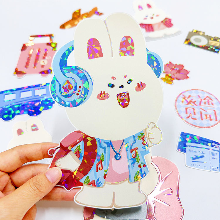 vinyl sticker with shell holographic foil example