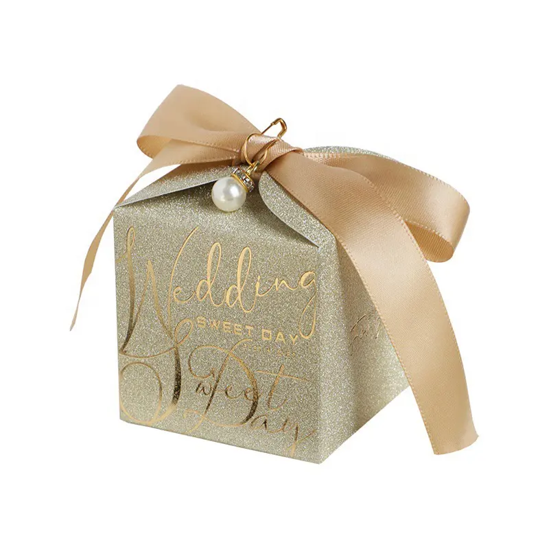 Özelleştirilmiş yeni yıl partisi çiçek noel bebek duş düğün favor küçük şeker kapı hediye paketleme karton kutu misafirler için