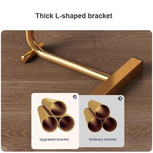 Nested Coffee <strong>Table</strong> <strong>Set</strong> <strong>3</strong> Piece Gold Round Black Sintered Stone End Side Nesting Coffee <strong>Tables</strong> Oval Black Stone Design - Product Image 2