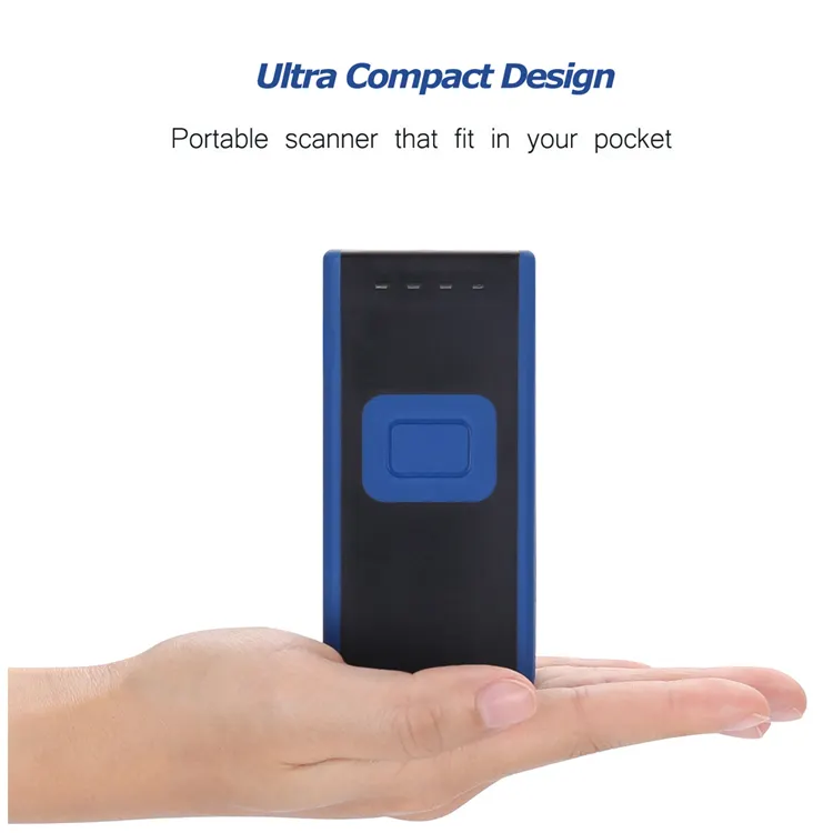 Mini Scanner de codes-barres, 3 en 1, sans fil, Portable, avec dents bleues et USB, MJ2860, 2D, 2.4 ghz
