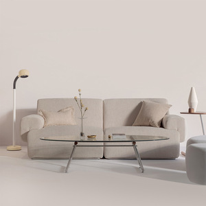 ミドルソファリビングルームwabi-Sabi 3モジュールコンビネーション小さなアパート白いファブリックソファ - Product Image 3