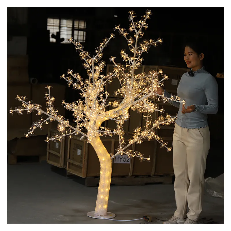 Fashionable Outdoor IP65 LED Crystal Cherry Blossom Tree Light Warm White Green with 24V 110V 220V Christmas Decorations Gardens