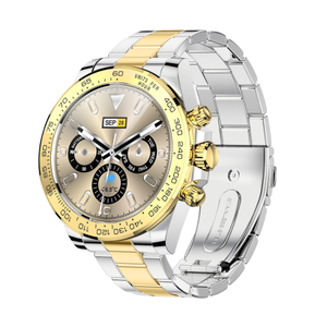 สมาร์ทวอทช์สายรัดโลหะและหนังหน้าปัดกลมสำหรับดาวน์โหลดแอปเครื่องเล่นเพลงรองรับการเล่นเกมสมาร์ทวอทช์กันน้ำ IP68 AW13โปร - Product Image 6