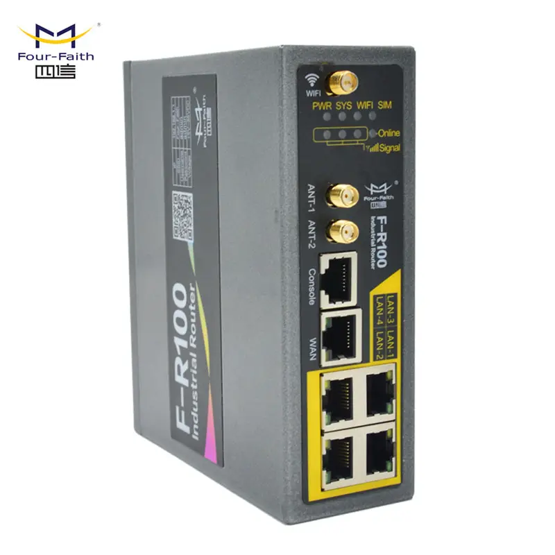 F-R100 4G LTE Routeur Industriel sans fil mémoire SD SMS et MQTT IPv6 Modbus RTU TCP/IP pour surveillance Kiosque machine ATM
