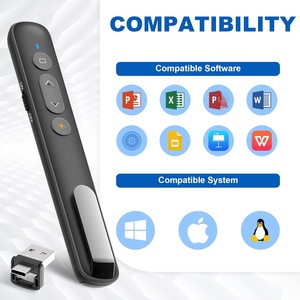 USB-C/USB-A presentatore Wireless telecomando puntatore Laser verde Clicker PowerPoint Google Slide Advancer Smart Board Slide Slideshow nero - Product Image 6