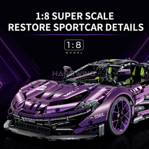 HW 1:8 Simulation Sportwagen-Bausteine 3569PCS Baustein OEM/ODM 4,9mm Kleinteilchen-Technologie Teile Ziegel Spielzeug - Product Image 4