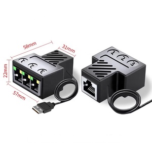 ช่องเสียบแยกอะแดปเตอร์อีเทอร์เน็ต1ถึง3พอร์ตเครือข่าย RJ45โรงงาน RJ45ซ็อกเก็ตตัวเมีย1ถึง3ตัวเมียพร้อมสาย USB - Product Image 6