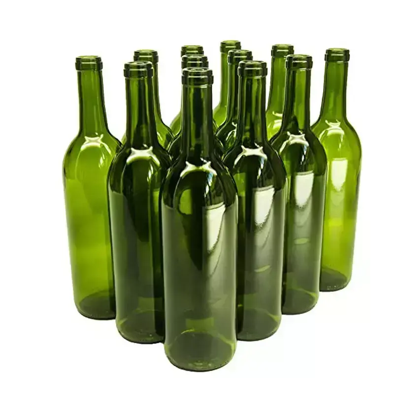 卸売カスタム空クリスタルガラスワインボトル500ml 750mlガラスボトルカスタムロゴ付き
