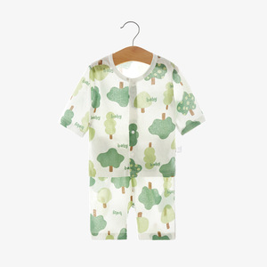 厂家价格儿童三Quaters袖裤夏季凉爽纯棉印花服装套装