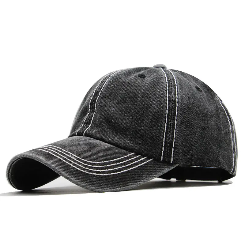 Erkekler ve kadınlar için yıkanmış bez doruğa kap beyzbol şapkası s yıkanmış güneş şapkası monokrom basit beyzbol şapkası