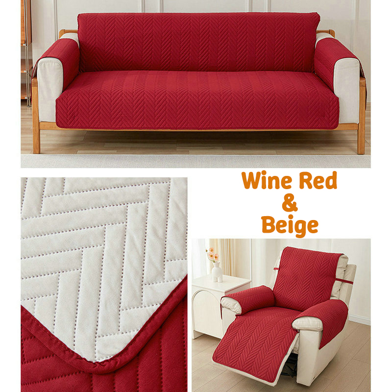 Wine Red & Beige