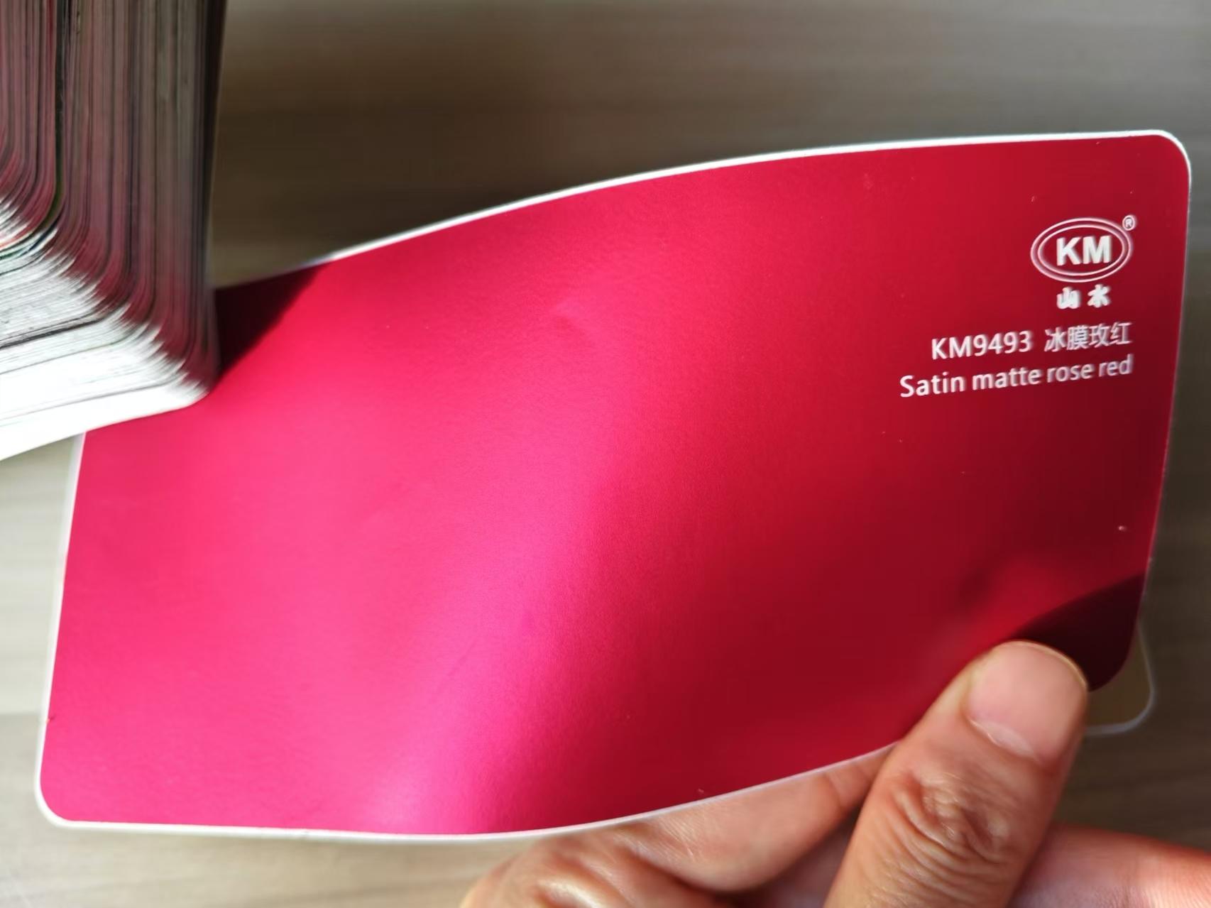 Satin matte rose red