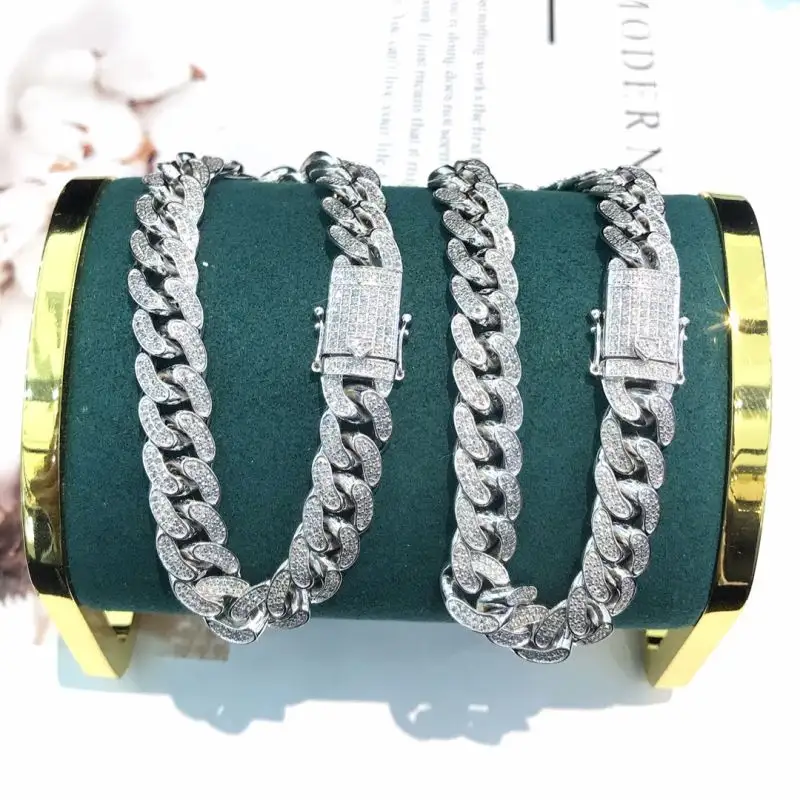 New 18K gold luxury inlay full diamond bracelet 18cm diamond tennis bracelet