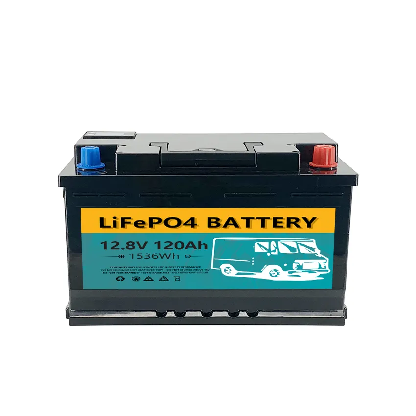 Batteria al litio DJS 12V per Auto avviamento batteria ricaricabile 12V 120Ah CCA1200 batteria automatica bassa velocità di autoscarica batteria LiFePO4 BMS