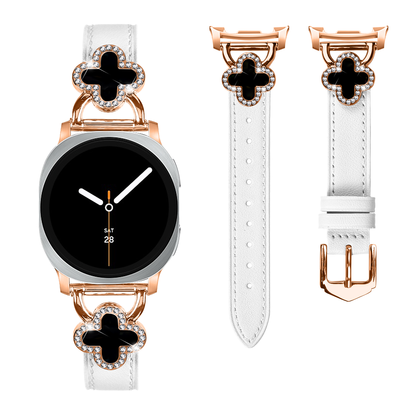 Blanco (Carcasa oro rosa y negra)