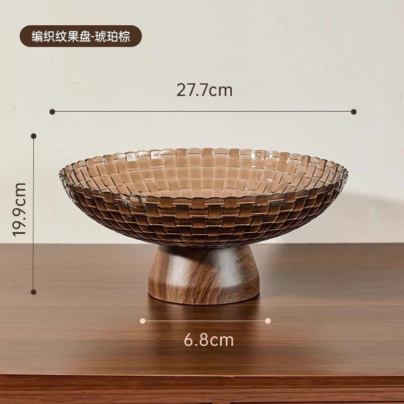 จานผลไม้แห้งสีเหลืองอำพัน| จานใส่ของว่าง| จานผลไม้