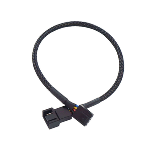 One Quarter Computer Cable <strong>PWM</strong> Temperature <strong>Control</strong> Cooling Fan Expansion Cable Package Nylon Mesh Chassis One Drag Four HUB Hub - Product Image 2