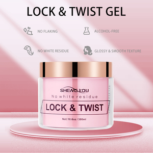 Özel logo özel etiket hiçbir beyaz kalıntı vizon yağı yüksek parlaklık <span class=keywords><strong>loc</strong></span> örgü pomad kilitleme jel rocker tarzı için