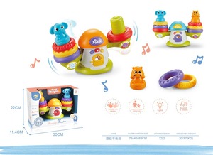 带音乐和声音的教育堆叠平衡玩具婴儿感官玩具亮色堆叠环可爱玩具动物 - Product Image 3