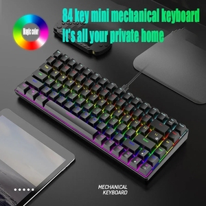 Teclado mecánico con cable intercambiable en caliente K84, teclado mágico retroiluminado de 84 teclas para juegos de oficina para ordenador portátil - Product Image 4