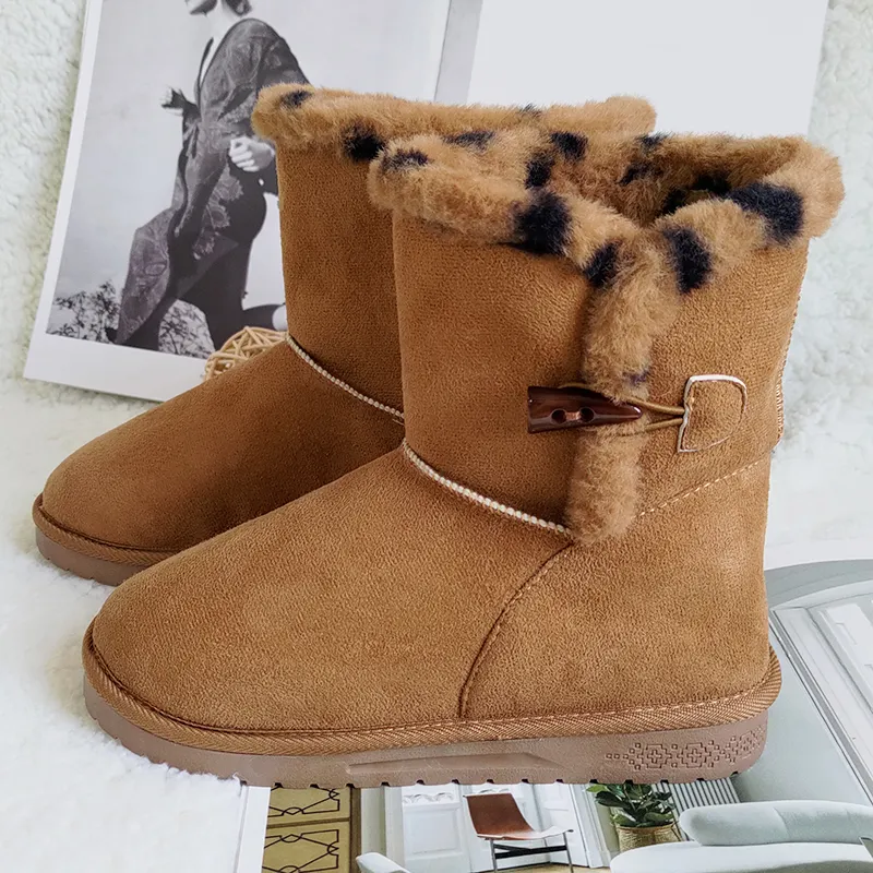 High quality fashion casual furry snow boots designer womens snow winter boots