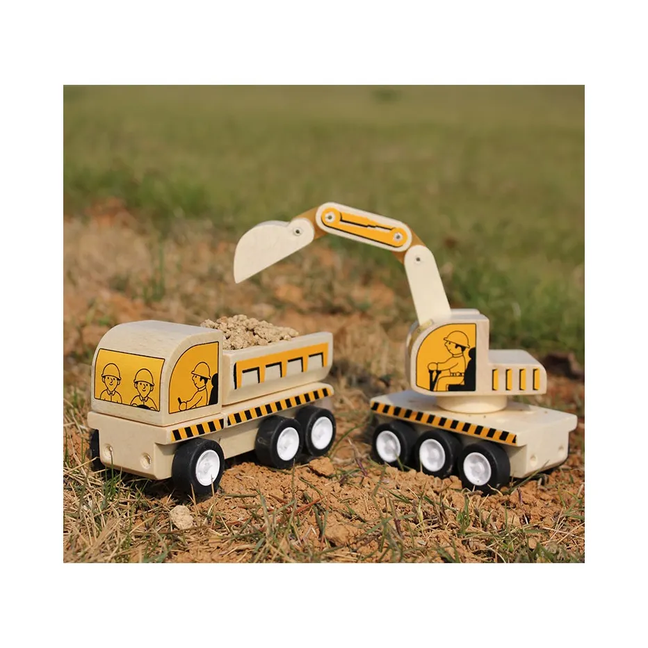 शैक्षिक लकड़ी के खिलौने बच्चों मस्तिष्क प्रशिक्षण वैकल्पिक कार ट्रक लकड़ी के निर्माण ट्रक खिलौना