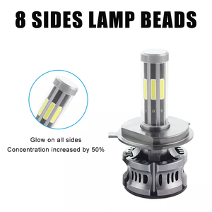 N8 H13 H9 H7ไฟหน้า LED 140W 12V Luces สำหรับรถยนต์ด้านหน้าไฟ LED 8ด้านดีไซน์ใหม่6075คลิป - Product Image 5