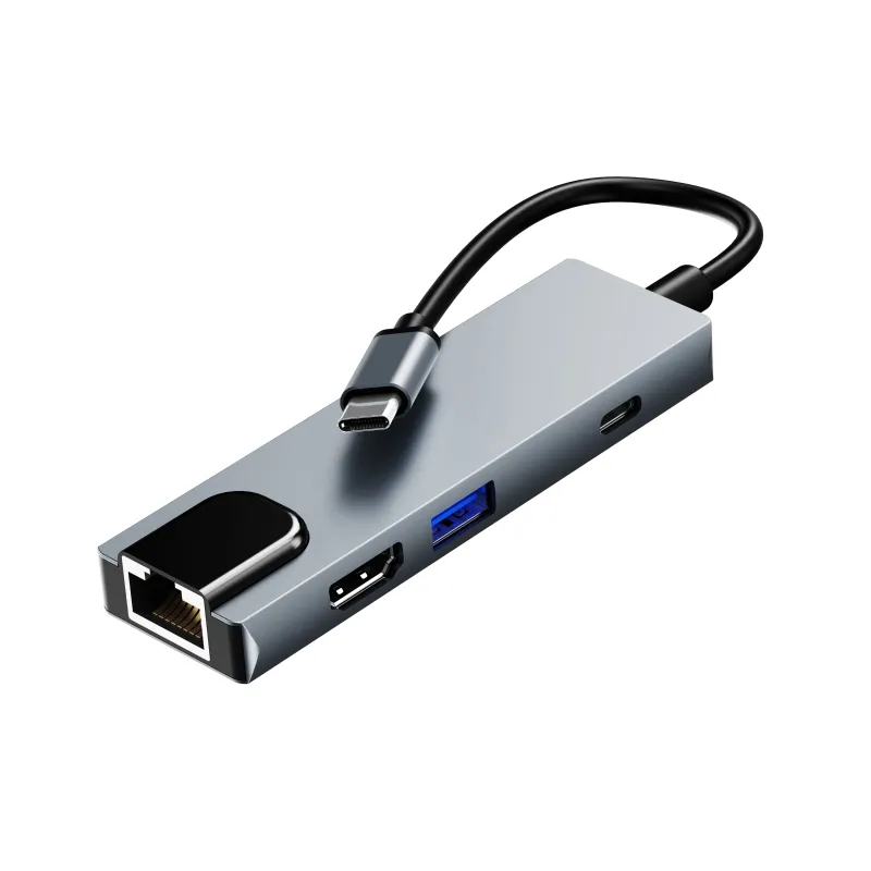 Пользовательский USB C концентратор 6 в 1 док-станция для Macbook RJ45 Ethernet 4K HDTV SD TF кардридер USB 3,0 концентратор с зарядным портом Тип C концентратор
