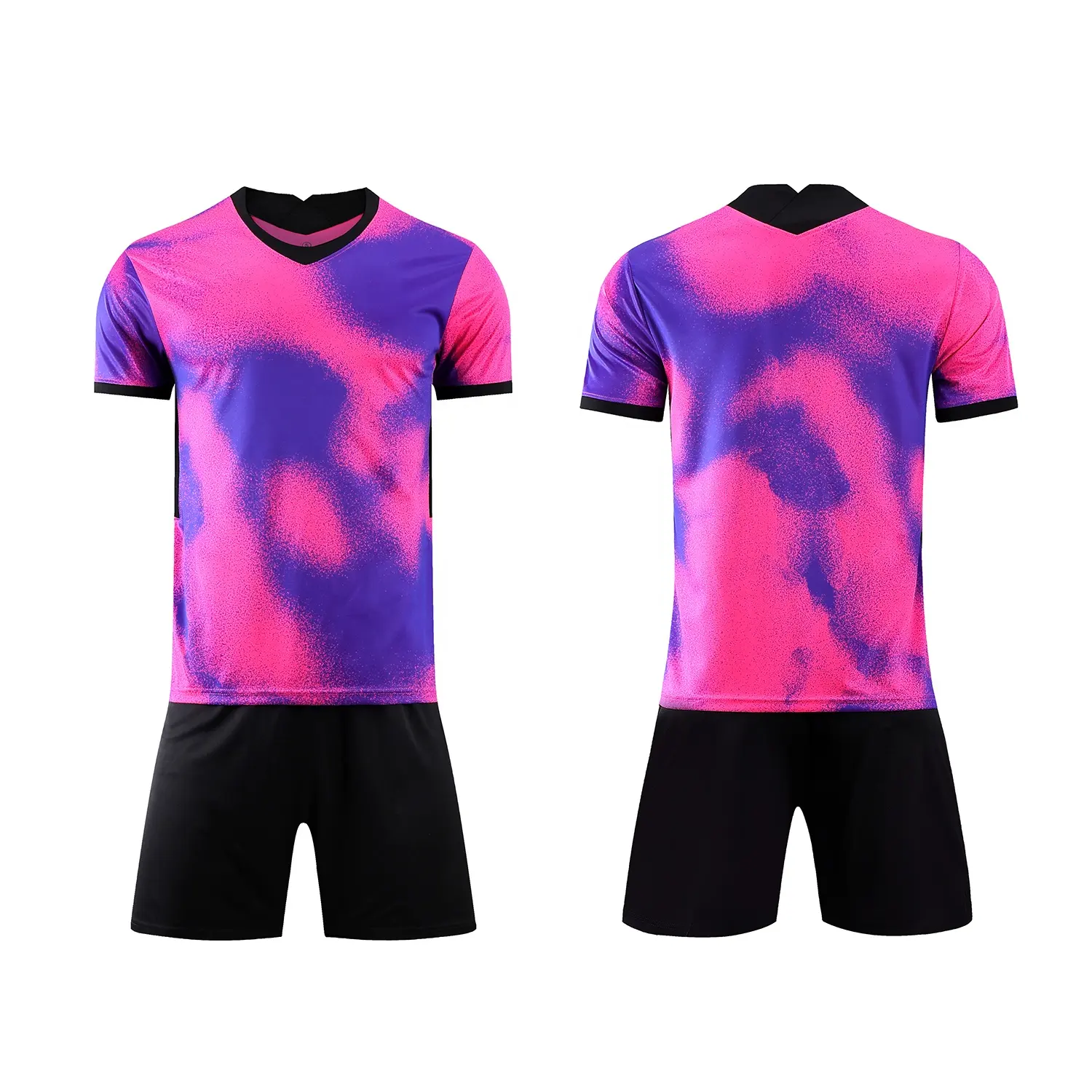 Uniforme de fútbol de sublimación, camiseta de manga corta hecha a medida, color liso, OEM, gran oferta