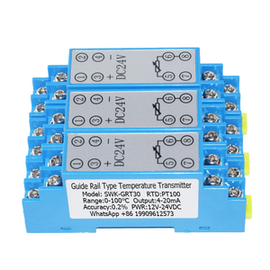 Transmisor de temperatura PT100 Módulo de sensor-200-600 grados Celsius 4-20mA 0-5V 10V Sensor de temperatura tipo riel de guía de salida - Product Image 1