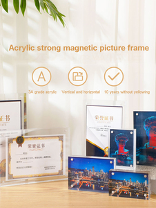 A5 <strong>Custom</strong> Sized Clear Magnetic Acrylic Floating Picture Block Photo <strong>Frame</strong> with Rounded Corners for Home or Office <strong>Display</strong> - Product Image 5