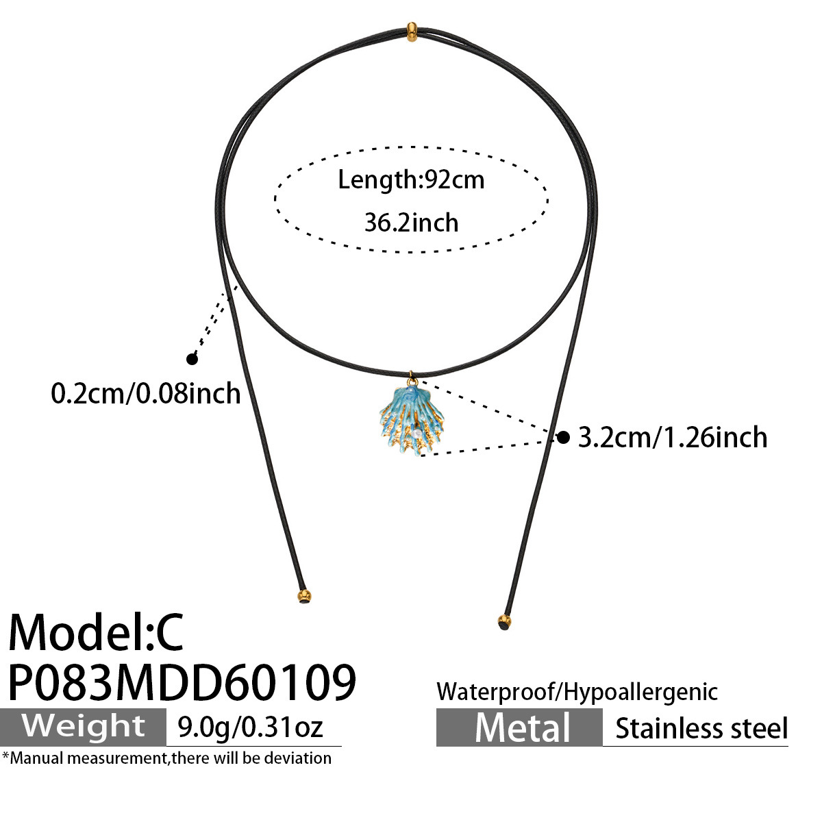P083-c gold necklace 92cm
