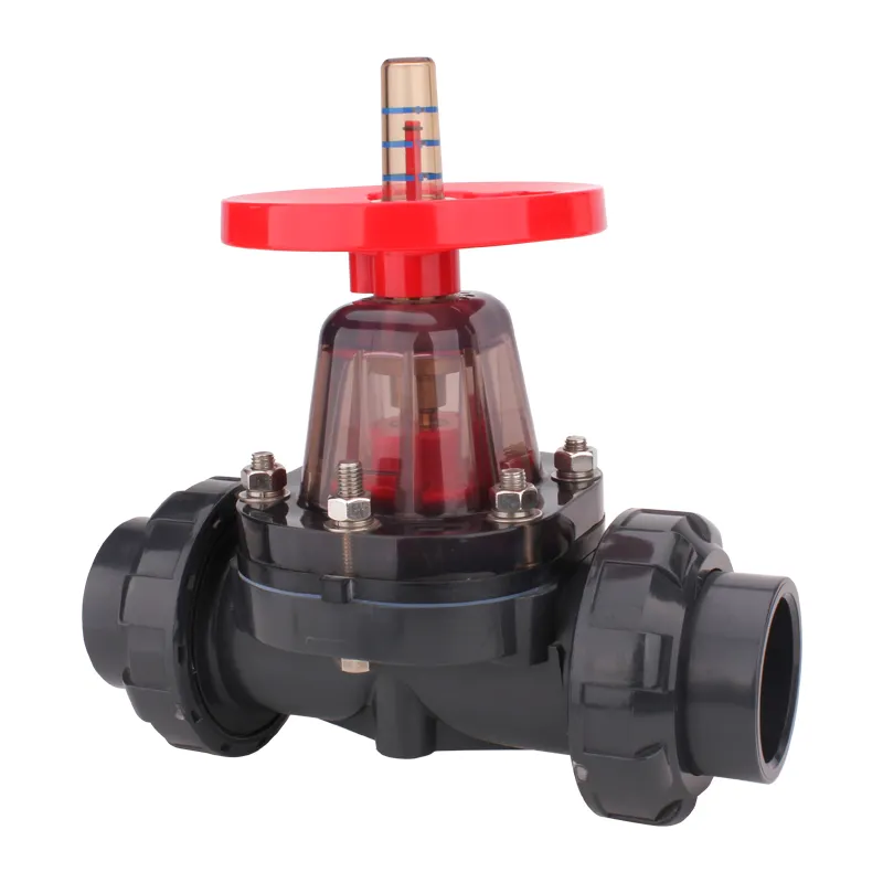 UPVC Diaphragm Valve Plastic PVC Double True Union Diaphragm Valve Acid Alkali Corrosion Resistant Diaphragm Valve