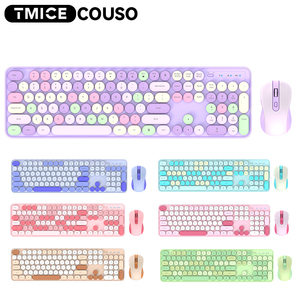 2.4GHz Retro Full-Size <strong>Keyboard</strong> 104 Keys <strong>Keyboard</strong> Mouse <strong>Computer</strong> PC Desktops Laptop Colorful <strong>Keyboard</strong> and Mouse - Product Image 1