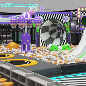 Renkli kapalı çocuk yumuşak oyun seti ticari çocuk oyun alanı dahil top havuzu ve slayt - Product Image 5